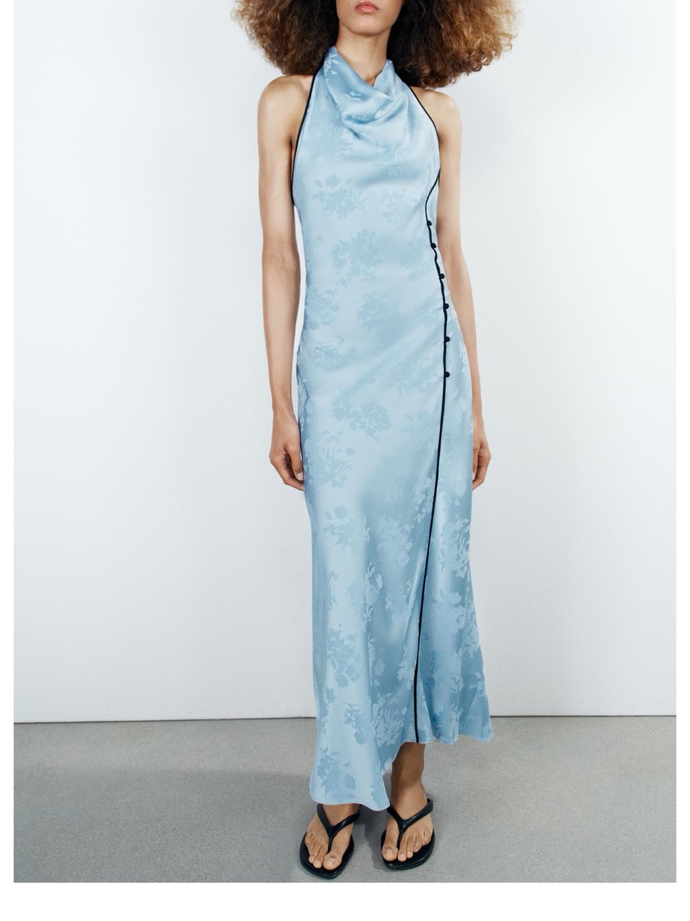 Zara Sky Blue Halter Midi Dress